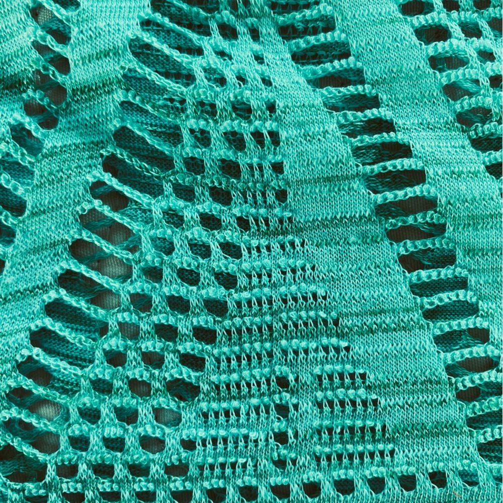 Prana Seabrooke‎ Tunic Swimwear Fringe Mesh Cover Up Caftan Aqua Teal (Size S) - Picture 7 of 13